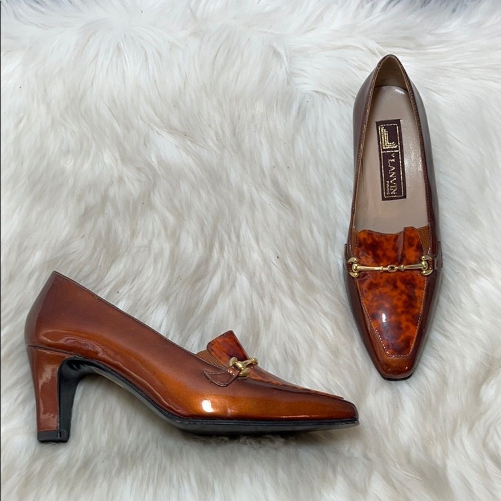 Lanvin Vintage Patent Leather Pumps‎ Sz 22.5/6